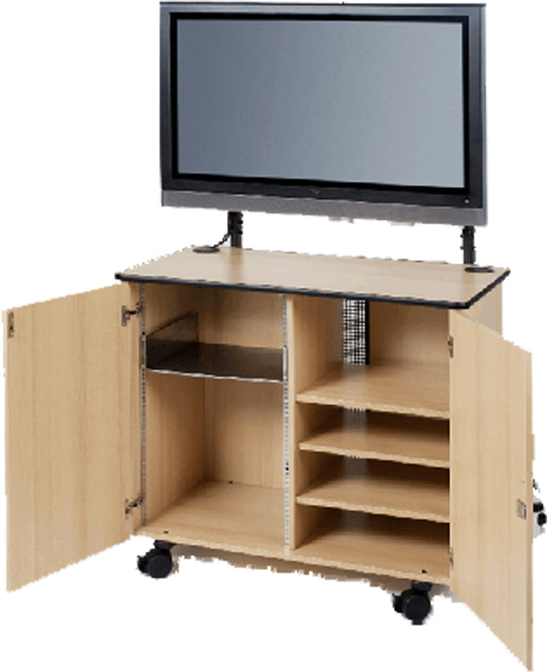 Display-Schrank ST 42 C - Buche, Displaywagen, Fernsehwagen