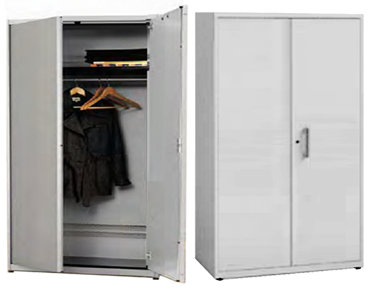 Garderobenschrank mit Kleiderstange, Kleiderschränke, Stahlschränke