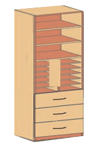 Kompaktschrankregal, Schrankkombination, Regalschrank, Büroschränke