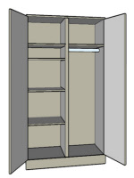 Akten- und Garderobenschrank mit Mittelwand 