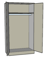 Garderobenschrank mit 2x Flügeltür