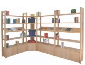 Holzstollenregale, Büchereiregale, Bibliotheksregale