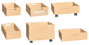 Materialkasten, Materialkästen, Rollkästen