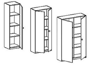 Schrank 170 cm mit Flügeltüren
