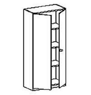 Schrank 170 cm mit 2x Fügeltür und 1x3 Böden