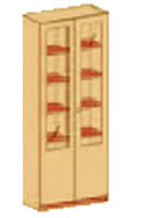 Schrank mit Glaseinsatztüren 230 cm, 6 Ordnerhöhen