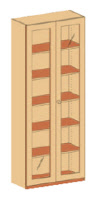 Schrank mit Glaseinsatztüren 230 cm, 6 Ordnerhöhen