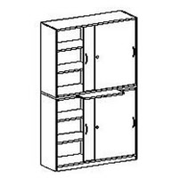 Schrank mit 2x2 Schiebetüren 