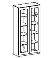 Schranksysteme mit 2x Tür mit 3/3 Glaseinsatz