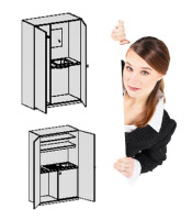 Schrankküche und Waschbeckengarderobe