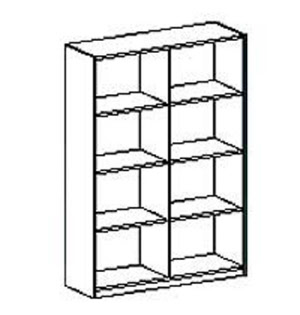 Regal mit Rückwand, Mittelwand und 2x3 Böden