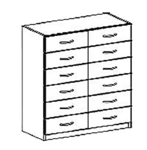 Schubladenschrank mit 2x6 Schubladen