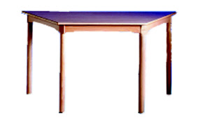Trapeztisch mit Massivholzgestell