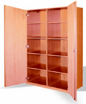 Schrank mit Mittelwand 8 Böden