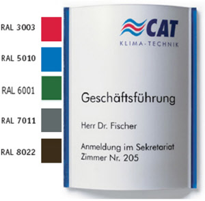 Gewölbte Türschilder 