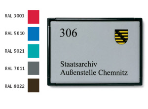 Türschilder mit Farbrahmen