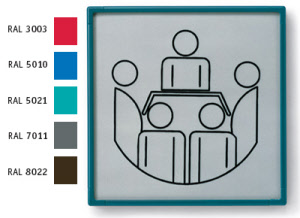 Türschilder mit Farbrahmen