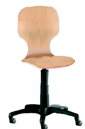 Drehstuhl Drehspindel mit Sitzschale und Rollen