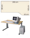 Arbeitstisch mit Freiformplatte