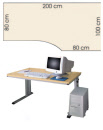 Bürotisch mit C-Fuß und Freiformplatte