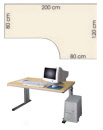Bürotische C-Fuß mit Freiformplatte 