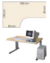 Arbeitstisch, Schreibtische mit Freiformplatte 