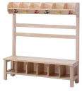 Garderobe mit Sitzbank und Haken 