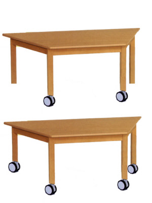 Holztische fahrbar Trapeztisch 