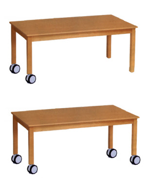 Holztische fahrbar Rechtecktisch 
