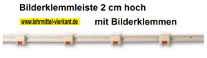 Bilderklemmleiste Alu 2cm mit Bilderklemmen