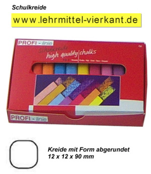 Schulkreide, Kreide abgerundet  Bunt