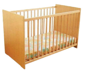 Krippenbett mit Schlupfstäbe