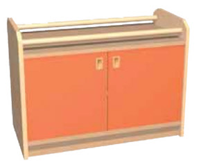 Krippenschrank mit 2 Türen und Lauflernstange 