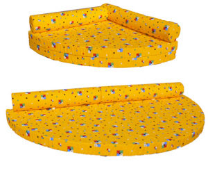 Kuschelviertelkreispolster, aufklappbar