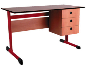 Lehrertisch C-Kufe mit 3x Schublade