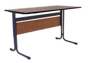 Lehrertisch L-Kufe mit Sichtblende