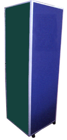 Infosäule Econo Kreide und Stoffboard fahrbar 