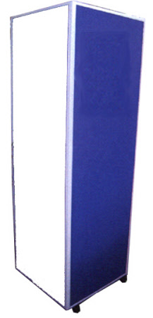 Litfaßsäule mit Whiteboard und Textil fahrbar 