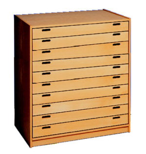 Papierschrank mit 10 Schüben 