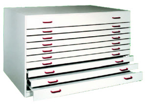 Papierschrank mit 10 Auszügen