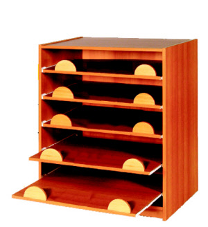 Papierschrank mit 5 Rollböden 
