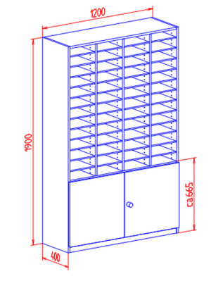 Postfachschrank 52 Fächer 