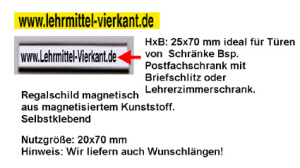 Namensschilder oder Regalschilder