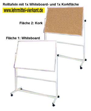 Tafel mit Whiteboard und Kork 