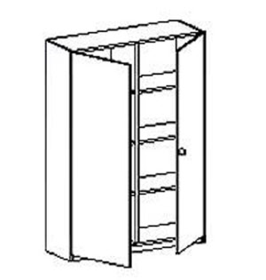 Schrank 170 cm zweitürig, 2x3 Einlegeböden 