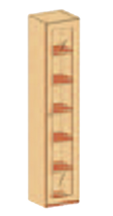 Schrank mit 3/3 Glaseinsatztüren 230 cm, 6 Ordnerhöhen
