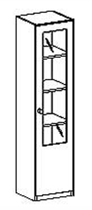 Schrank 1900mm mit  2/3 Glaseinsatztür