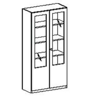 Schrank 1900mm mit 2/3 Glaseinsatztür