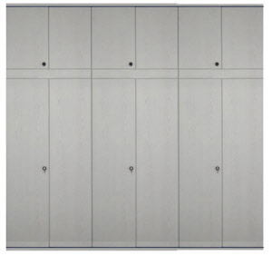 Schrankwandsysteme aus 3x Hochschrank und 3x Oberschrank