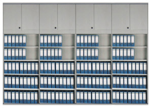 Schrankwandsystem mit 4x Regalschrank und 4x Oberschrank